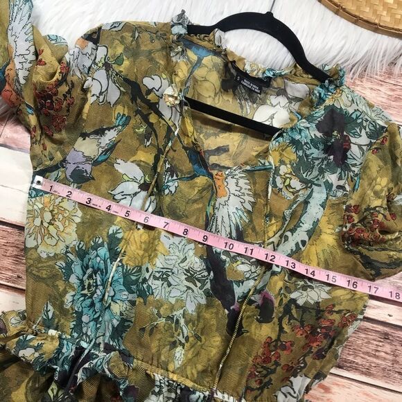Anthropologie hemant & nandita ruffle silk peplum blouse - Picture 5 of 6